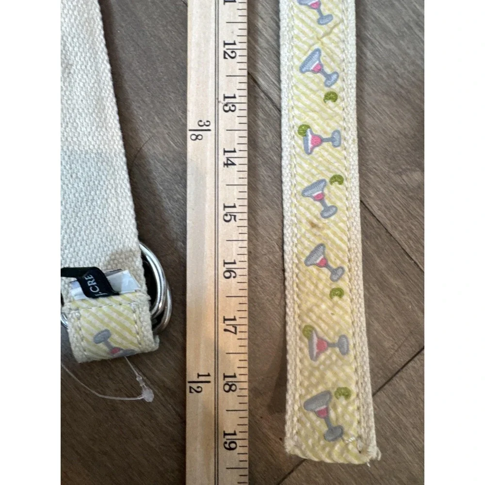 J Crew Belt Womens One Size Yellow Ribbon D Ring‎ Martini Glass Canvas Print